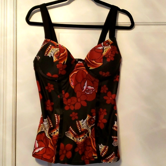 Iron Fist Dia de los Muertes Day of the Dead Sugar Skull Siesta corset top NWTxl - Picture 3 of 7